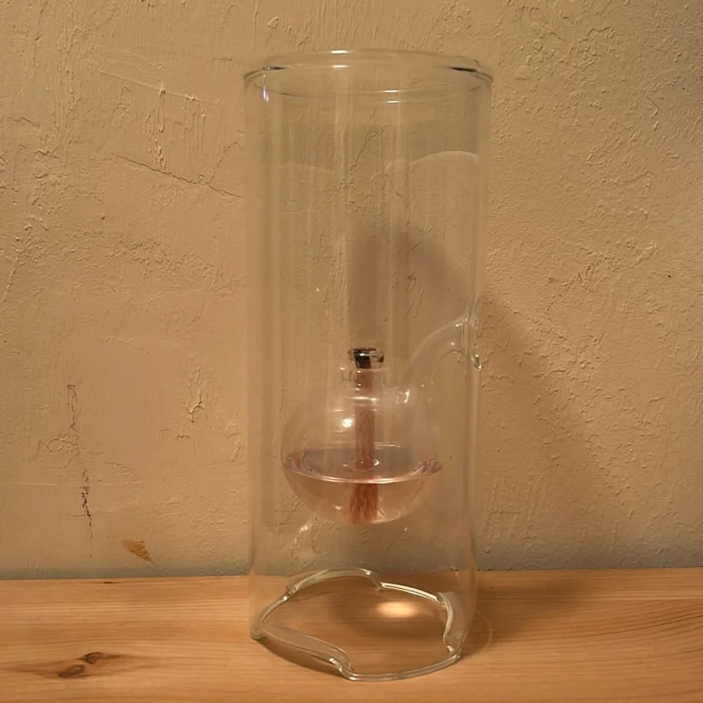 Wolfard Blown Glass Oil Candle Latern. Approx 9” Vintage